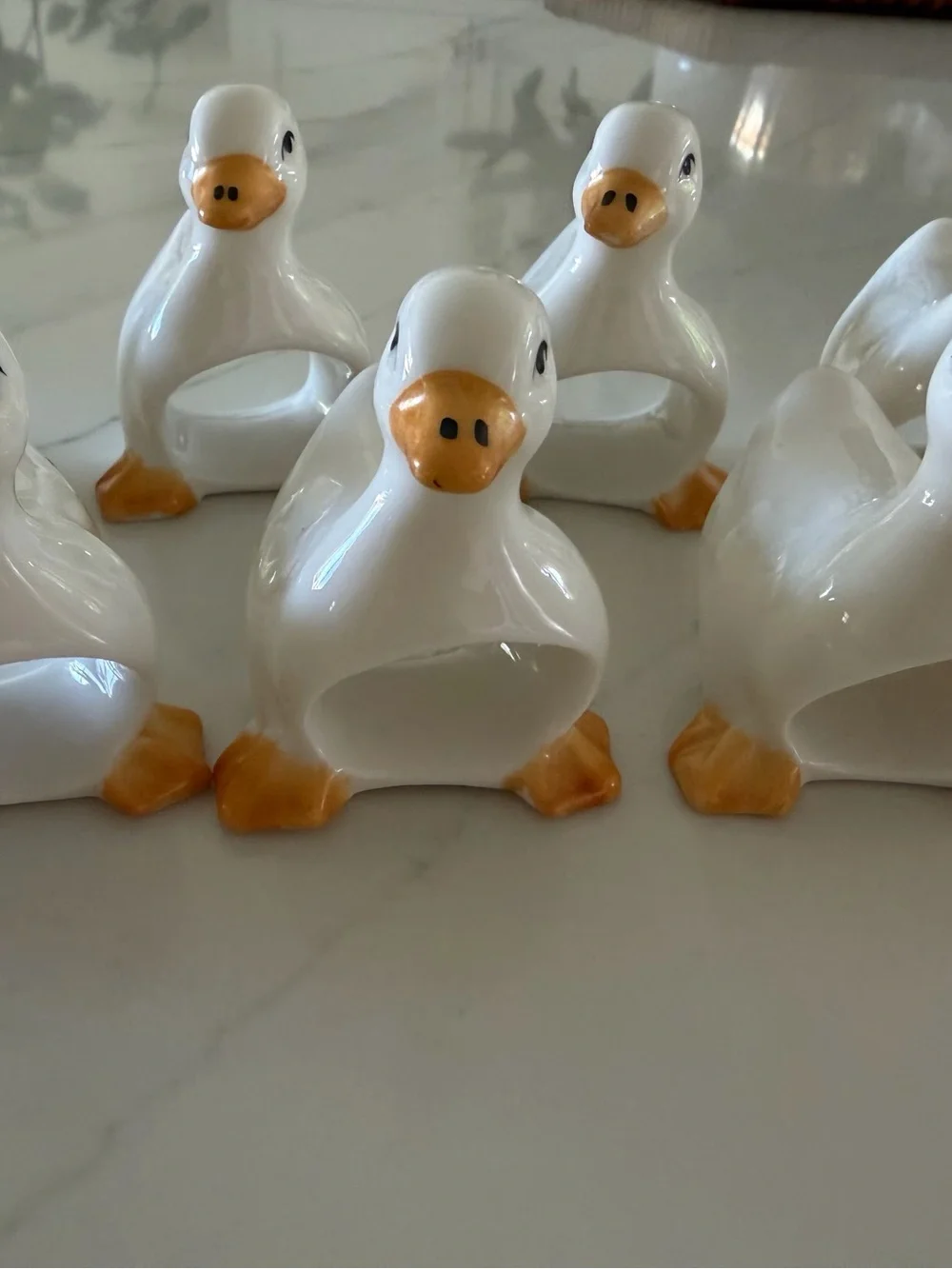 7 ceramic geese/duck napkin holders